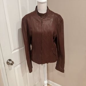 Brown leather Bagatelle jacket
